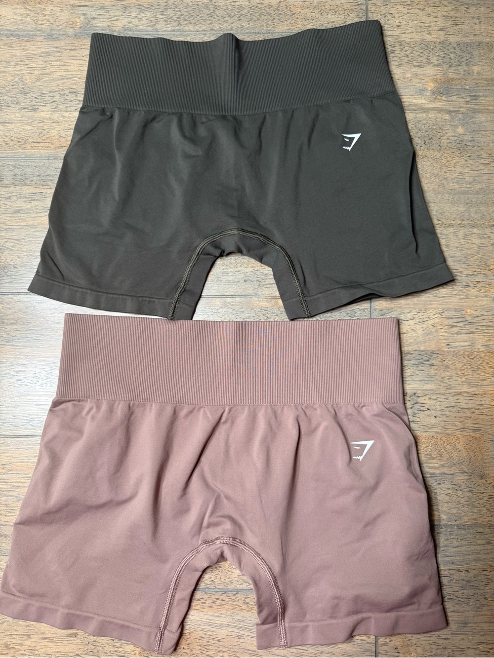 Gymshark Women’s High-Waist Bike Shorts — Black & Mauve bundle of 2